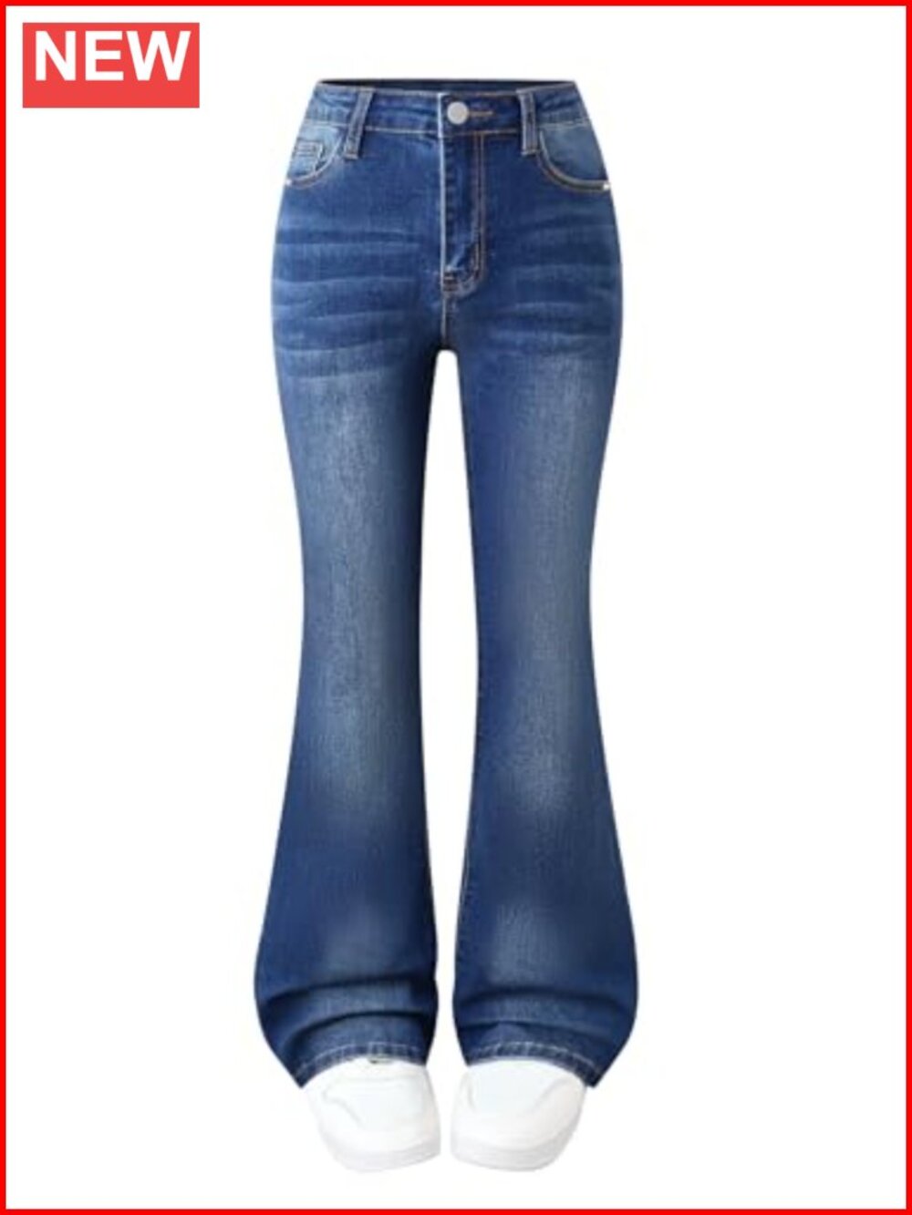 Girls Flare Jeans High Waist Bell Bottom Denim Pants Stretch 7-14Y